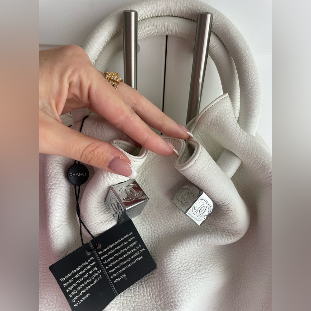 CHANEL BRAND NEW “Dice Handbag” White Leather - Picture 9 of 12